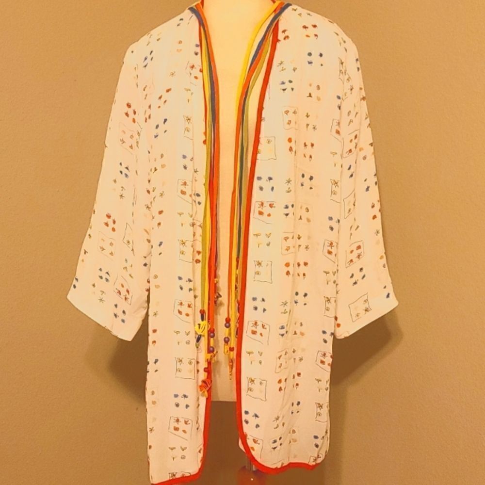 Vintage Dorothy schoelen platinum open tunic/top medium